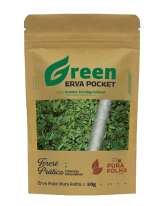 Green Erva Pocket com Bomba Biodegradável - Pura Folha 1